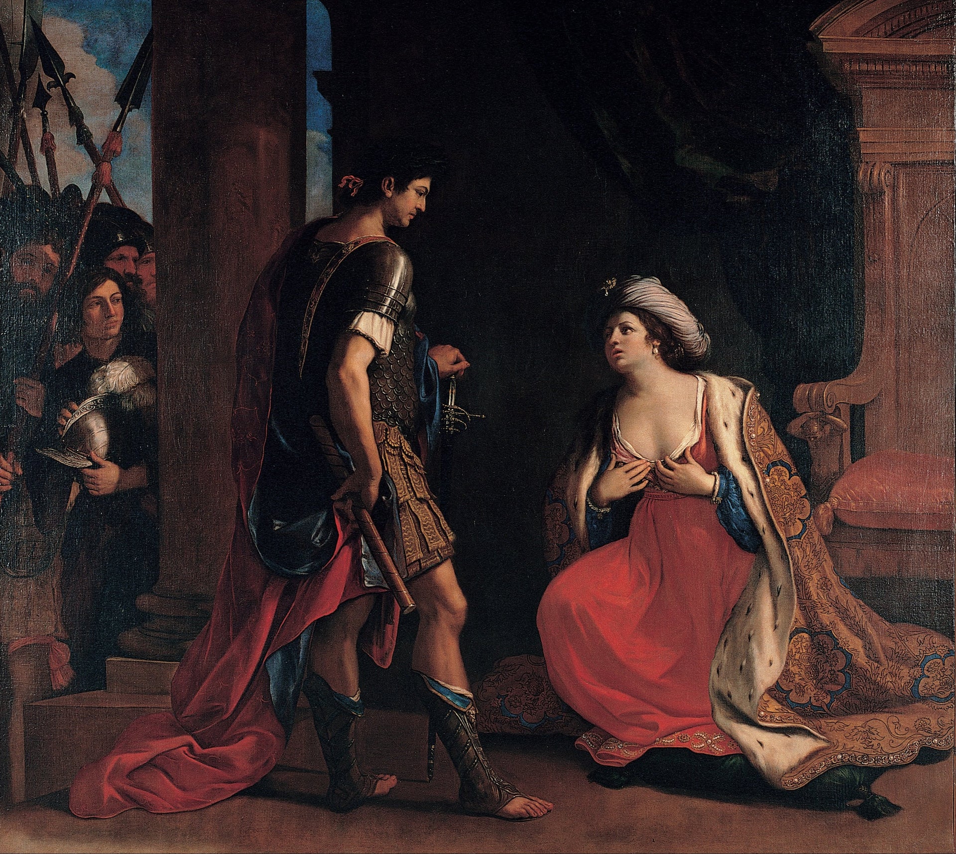 Cléopâtre et Octave - Guercino image 1 reproduction artisanale de tableau
