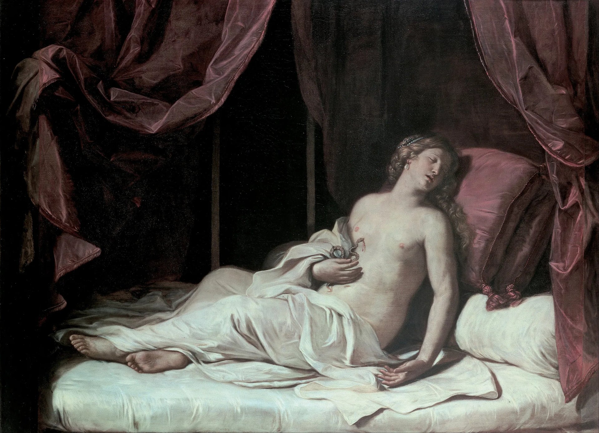 Cléopâtre mourante - Guercino image 1 reproduction artisanale de tableau