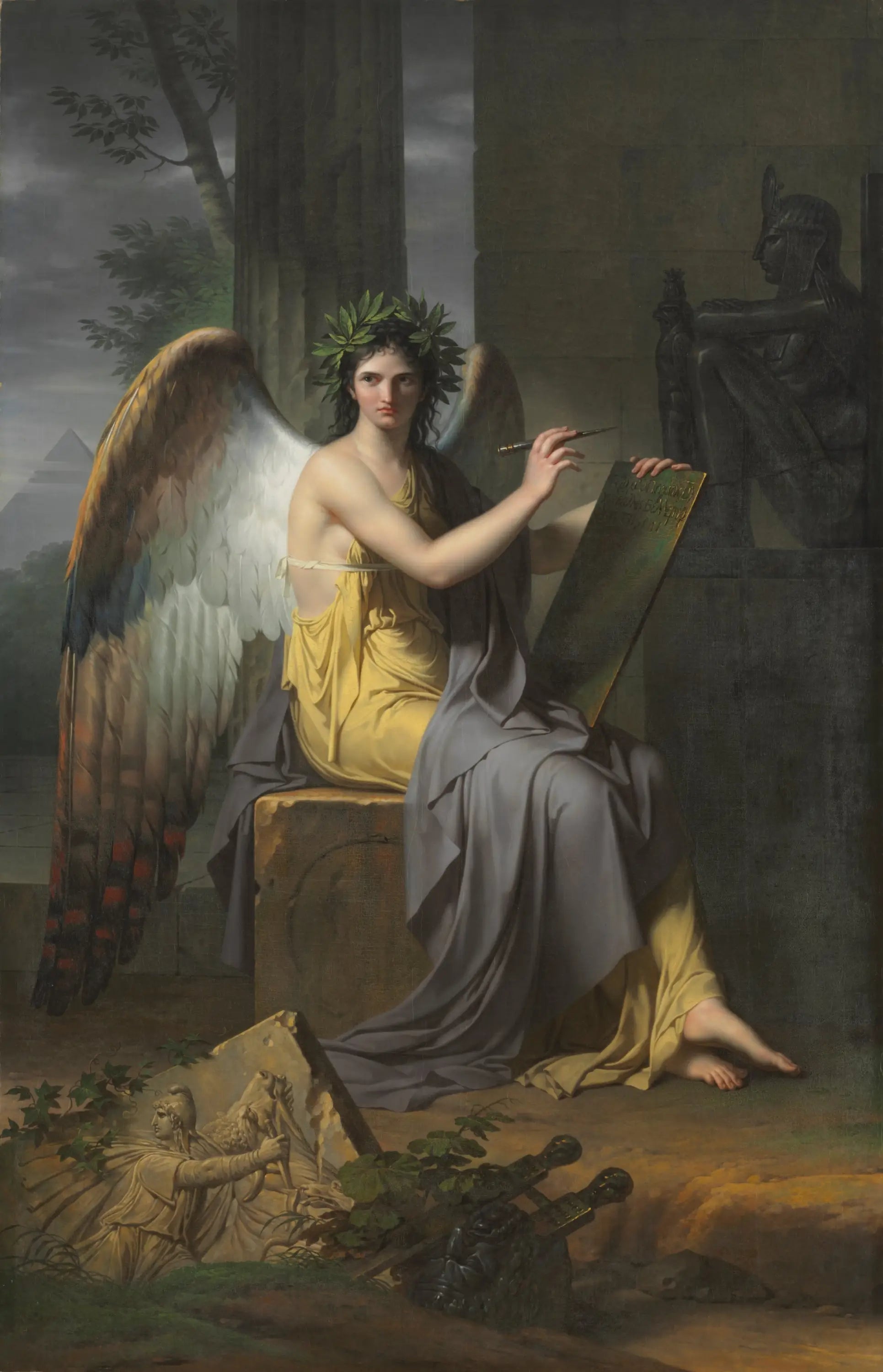 Clio, muse qui préside à l’Histoire - Charles Meynier image 1 reproduction artisanale de tableau