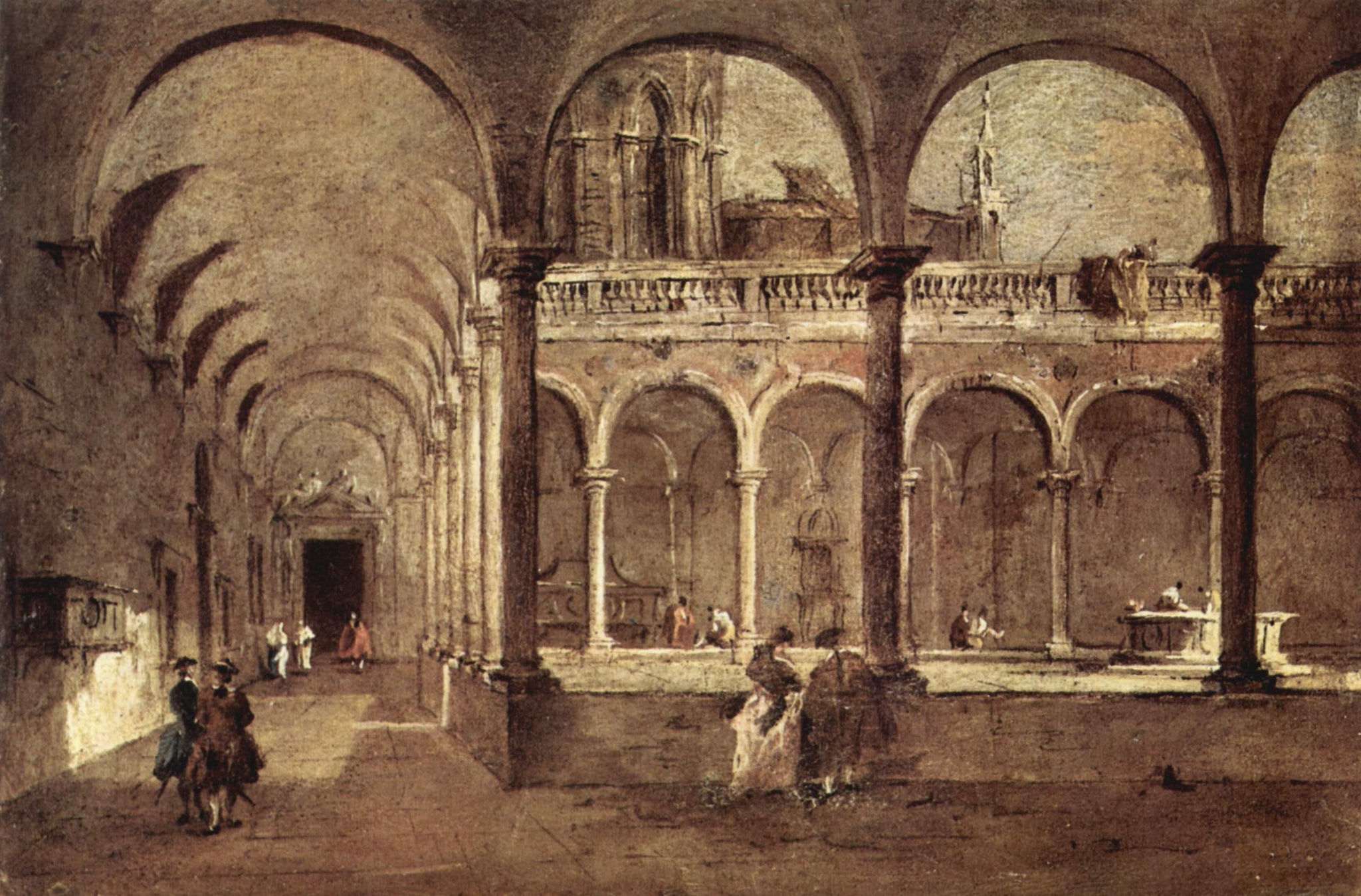 Cloître à Venise - Francesco Guardi image 1 copie de tableau peinte à la main