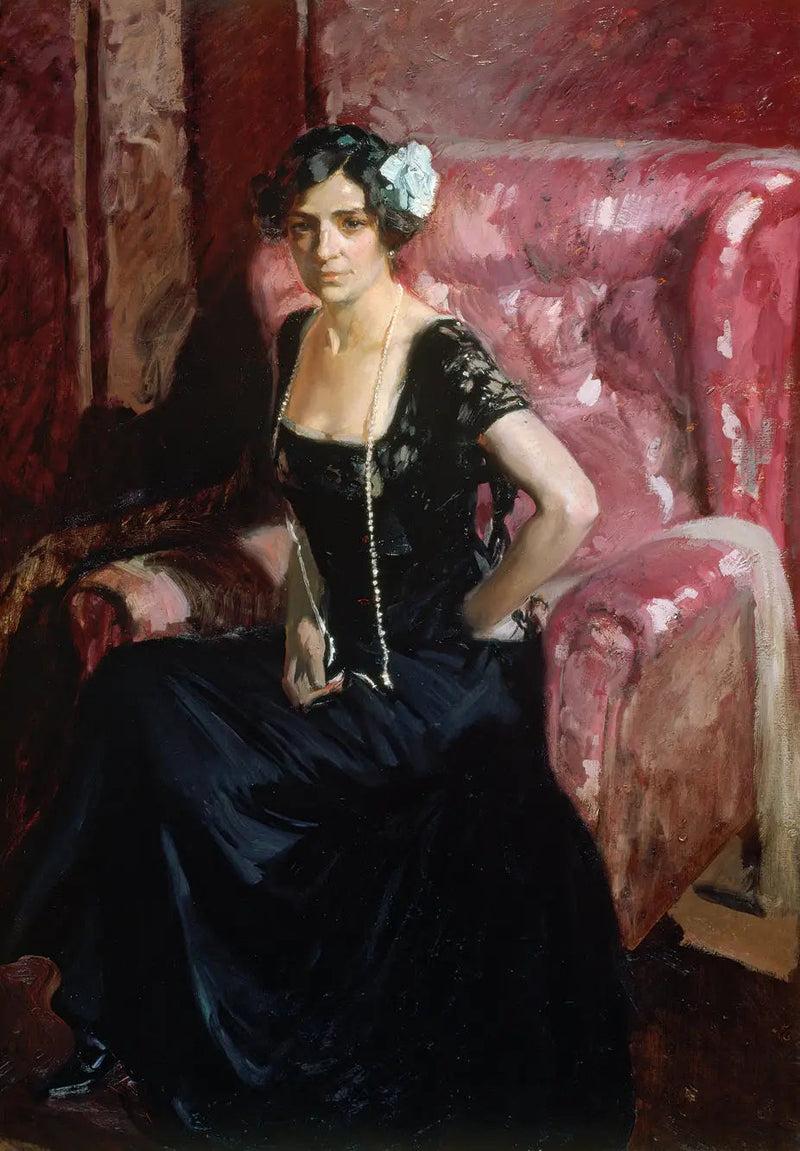 Clotilde en robe de soirée - Joaquín Sorolla
