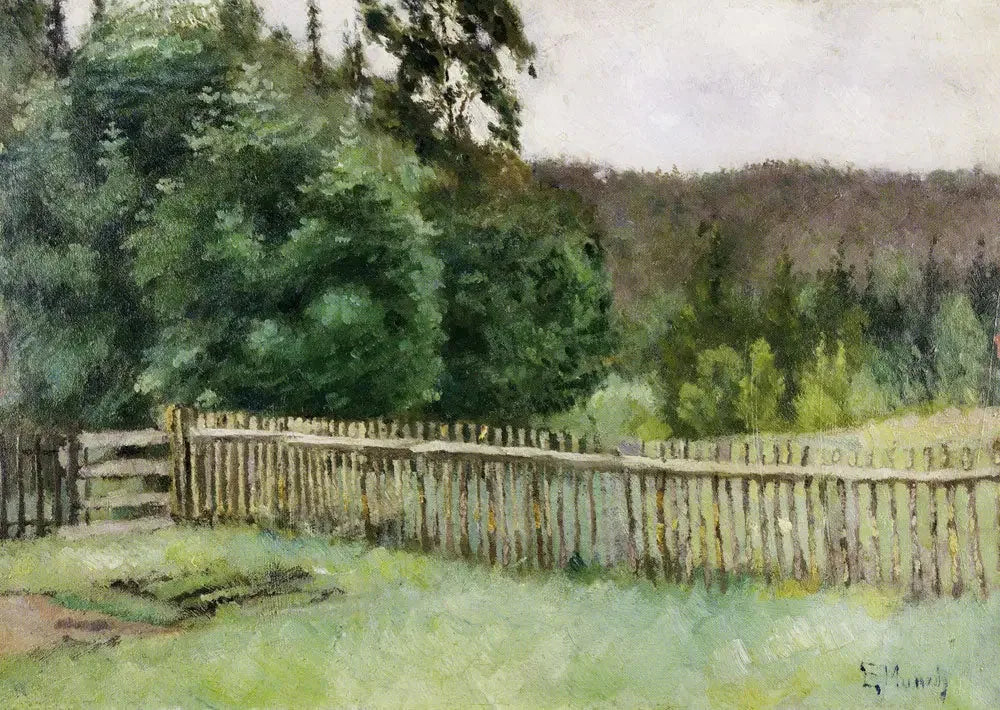 Clôture en forêt - Edvard Munch image 1 tableau peint à l’huile sur toile