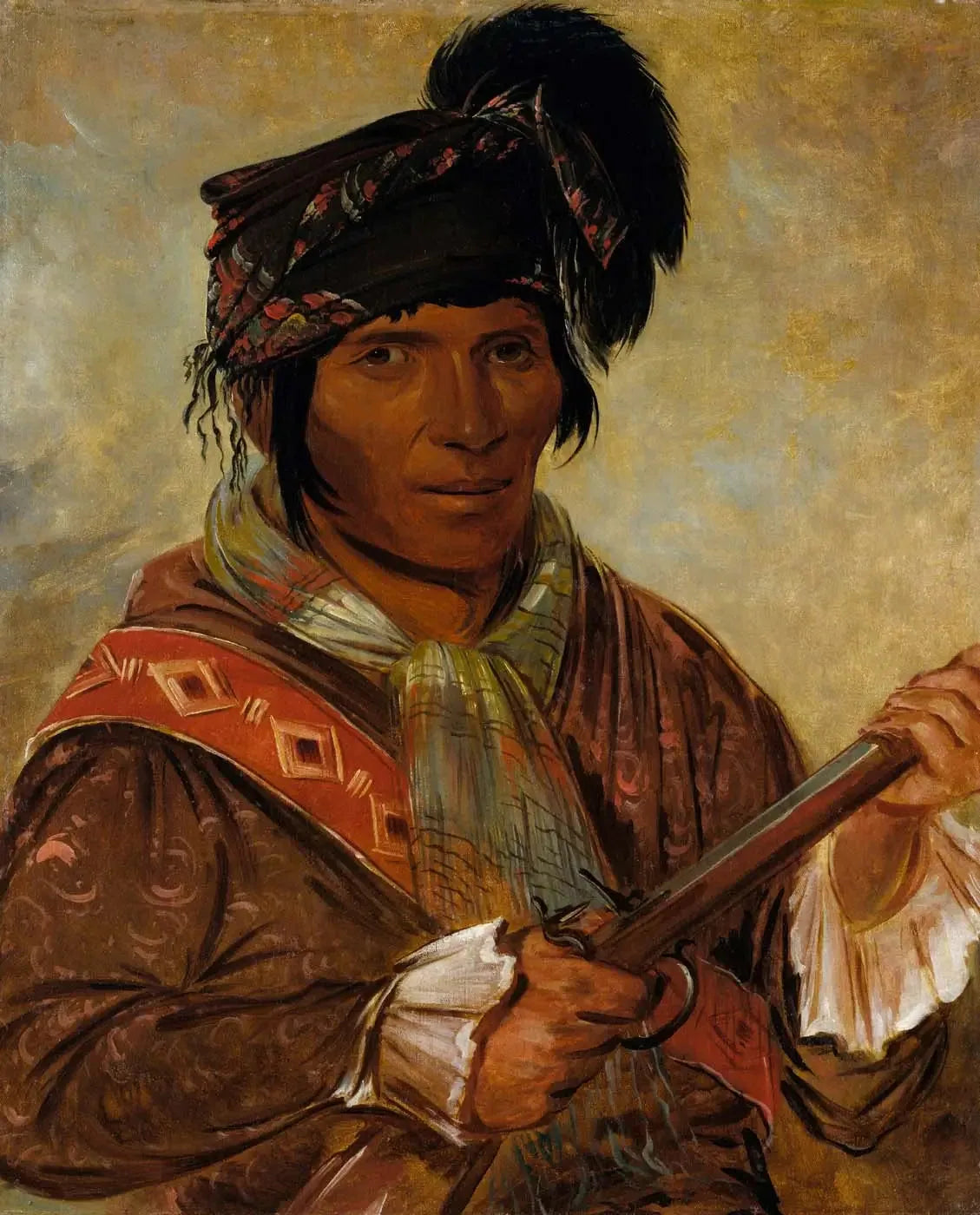 Co-ee-há-jo, un chef - George Catlin image 1 tableau peint à l’huile sur toile