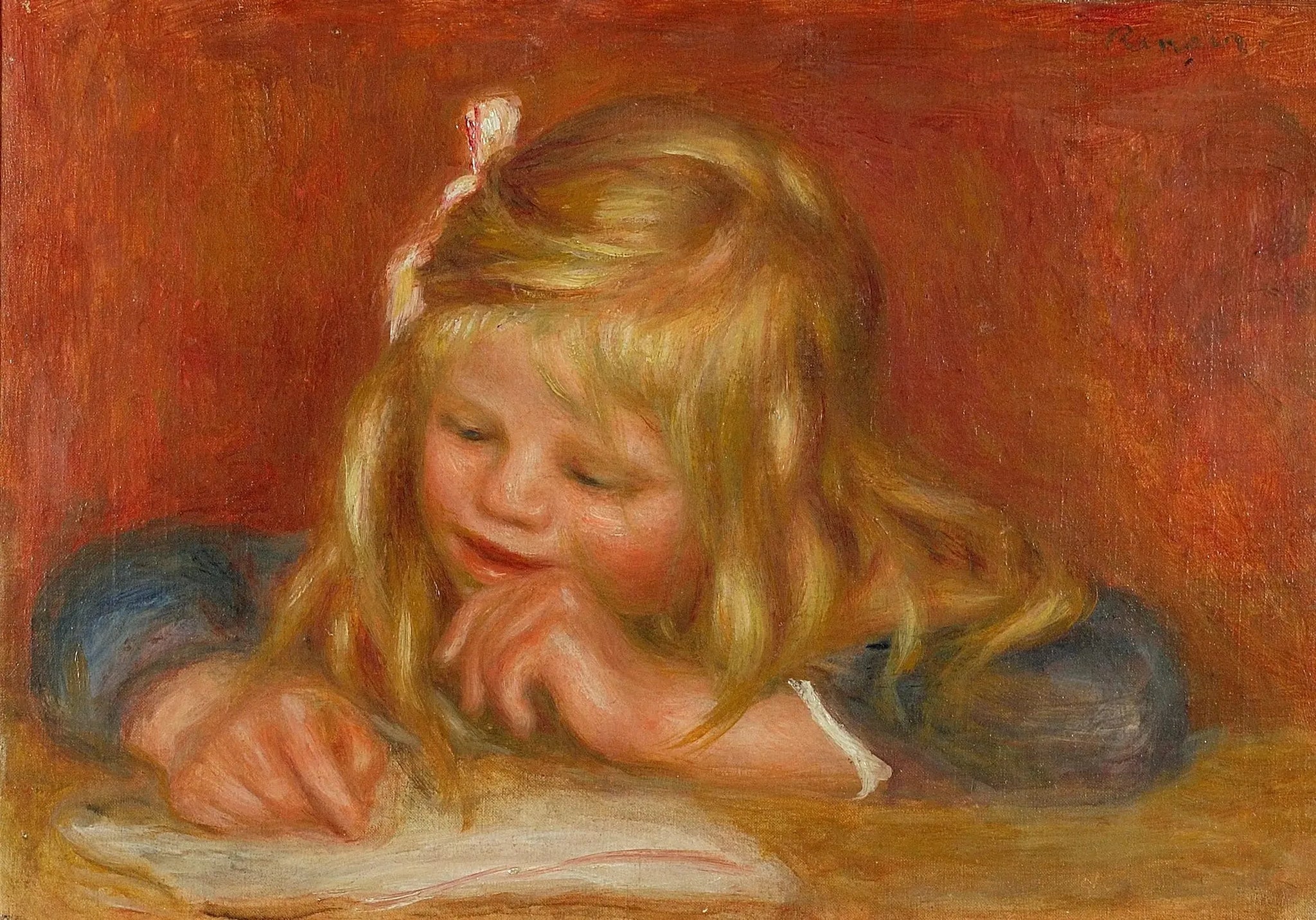 Coco lisant - Pierre-Auguste Renoir image 1 copie peinte à la main à l’huile