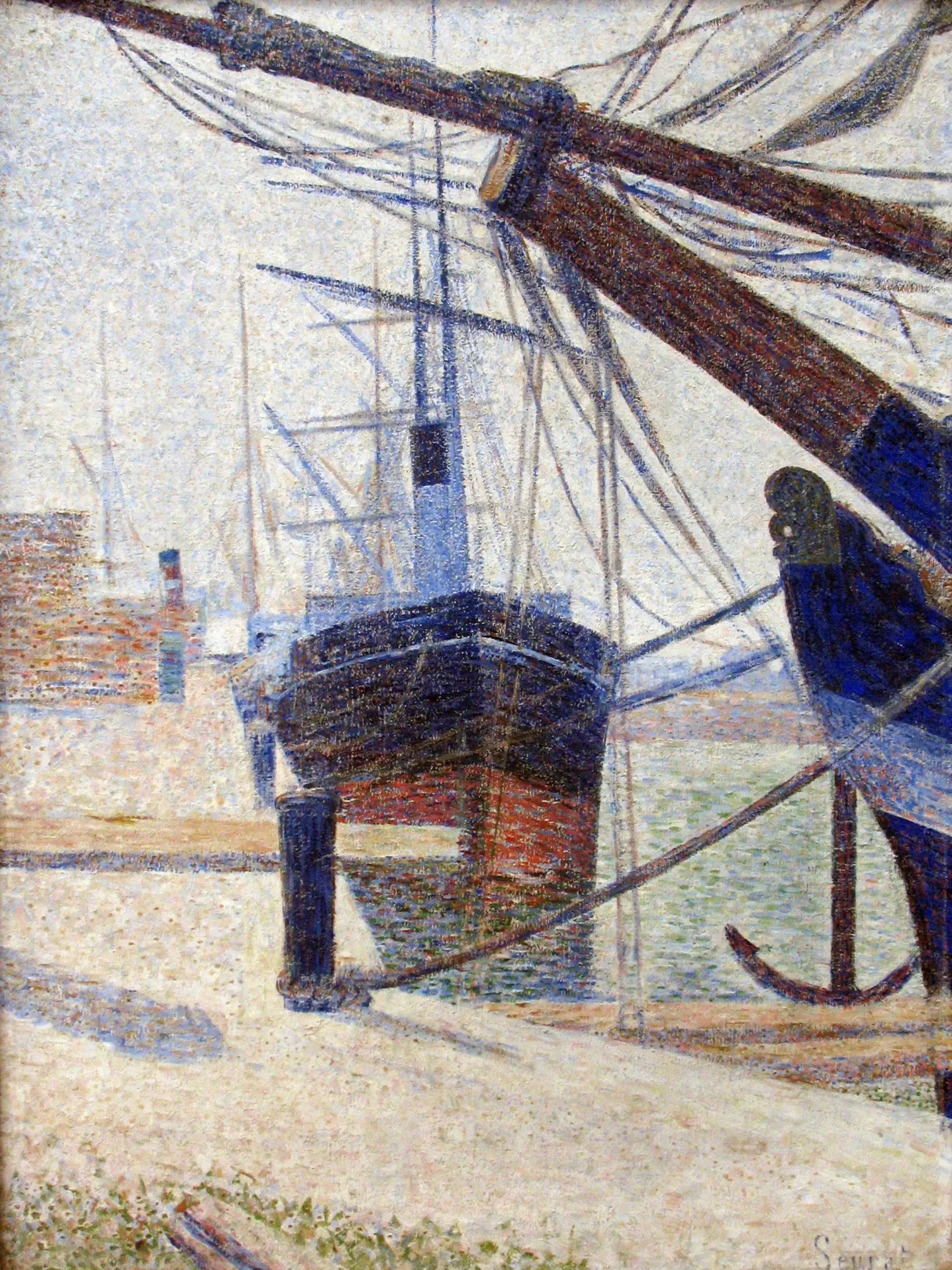 Coin d'un bassin, Honfleur - Georges Seurat image 1 reproduction artisanale de tableau
