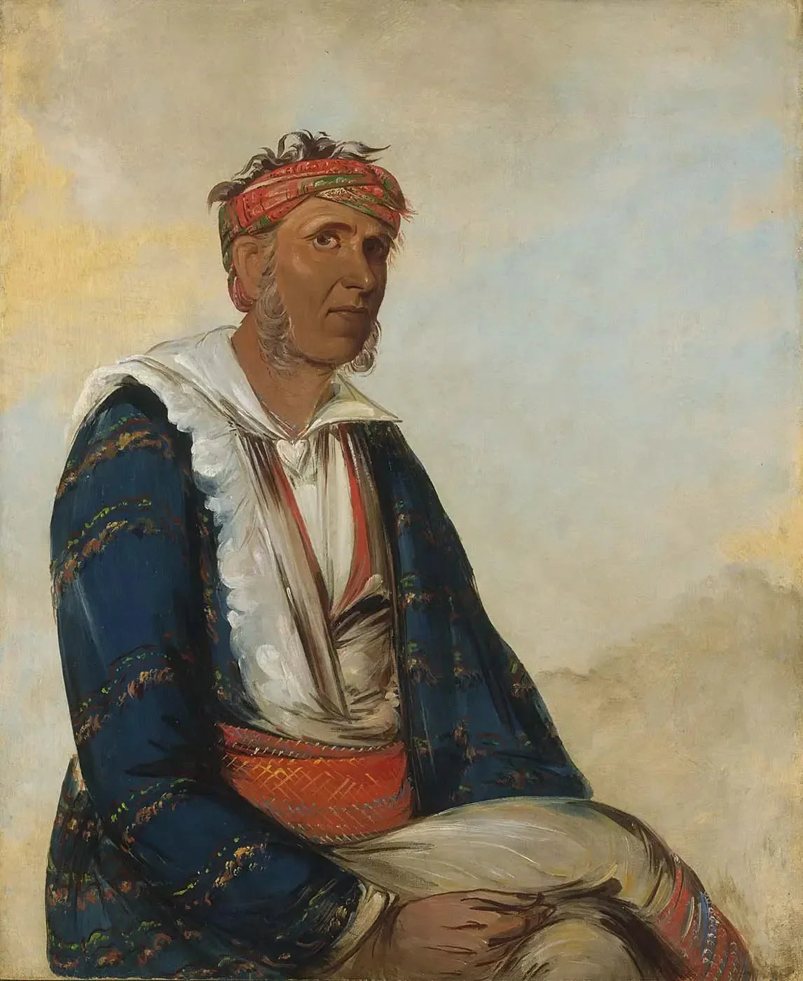 Cól-lee, un chef de bande - George Catlin image 1 copie peinte à la main à l’huile