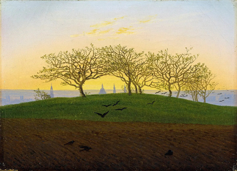 Colline avec champ labouré près de Dresde - Caspar David Friedrich