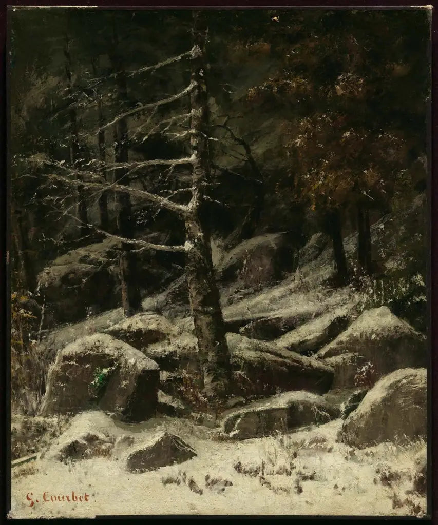 Colline boisée en hiver - Gustave Courbet image 1 tableau peint à l’huile sur toile