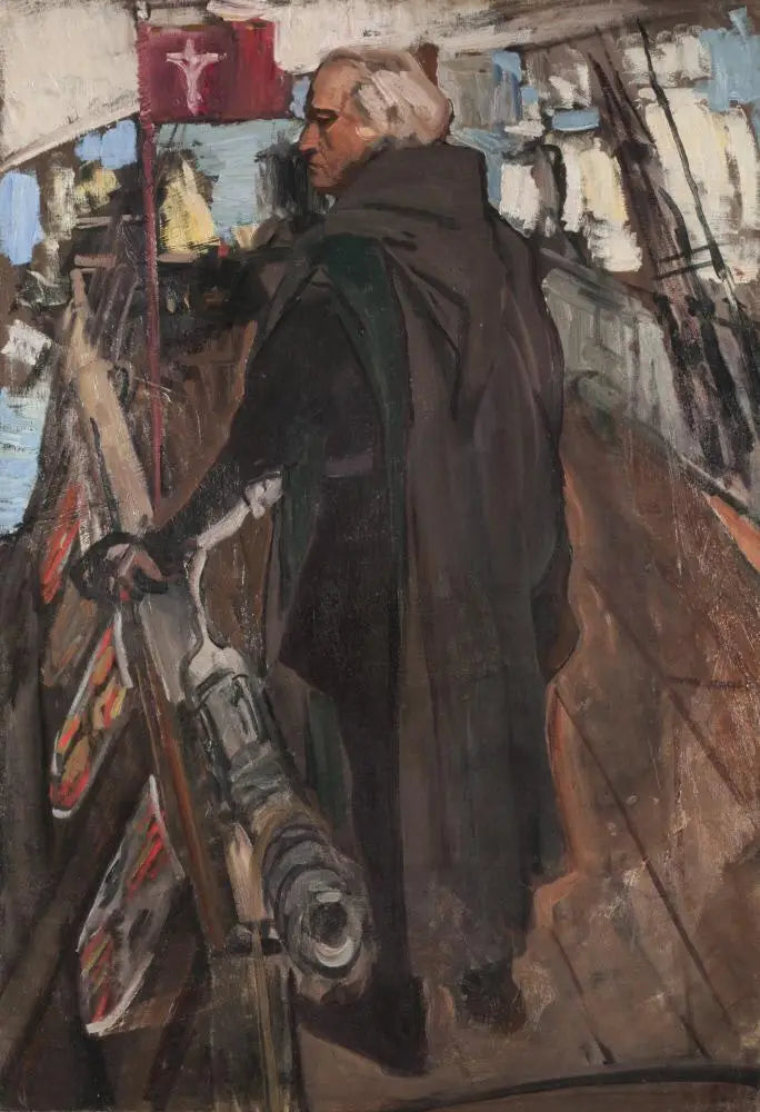 Colomb quittant Palos (de dos, avec Falconet) - Joaquín Sorolla