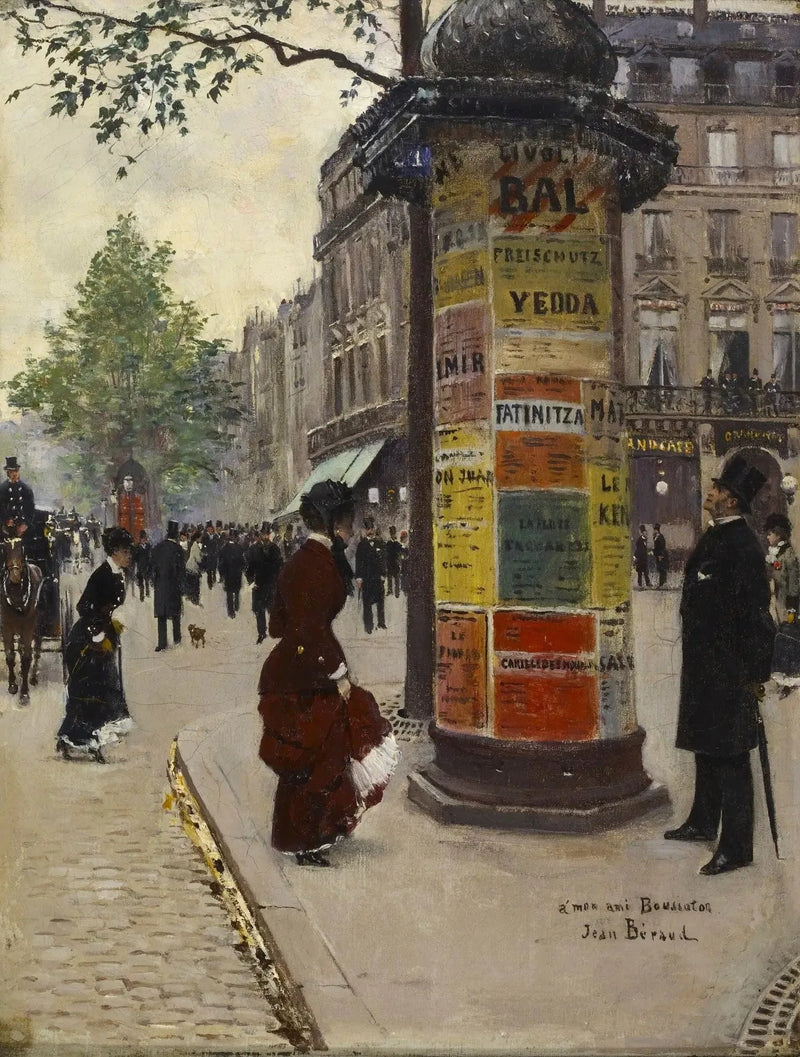 Colonne Morris au Grand Café - Jean Béraud