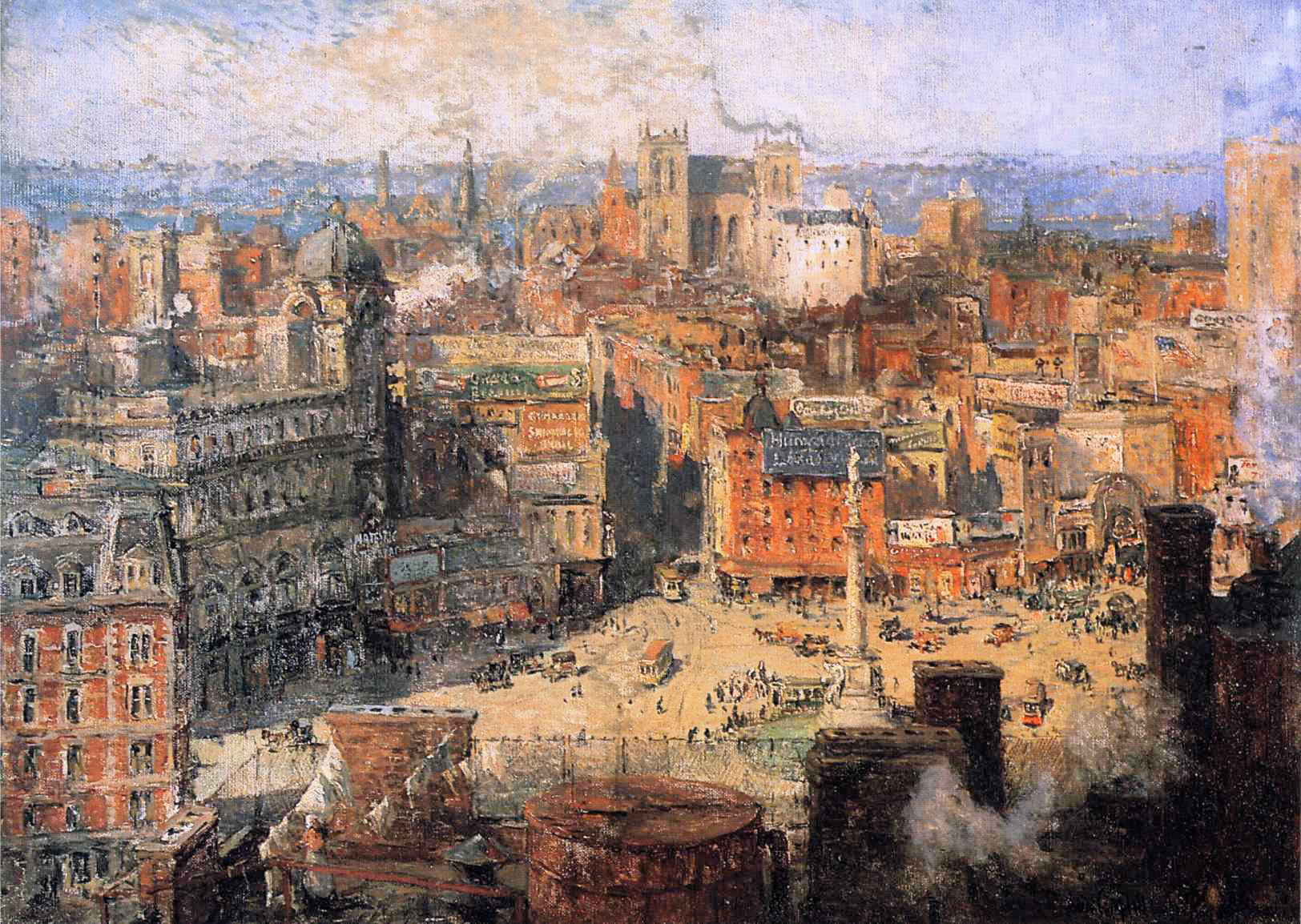Columbus Circle - Colin Campbell Cooper image 1 reproduction d’œuvre d’art à l’huile