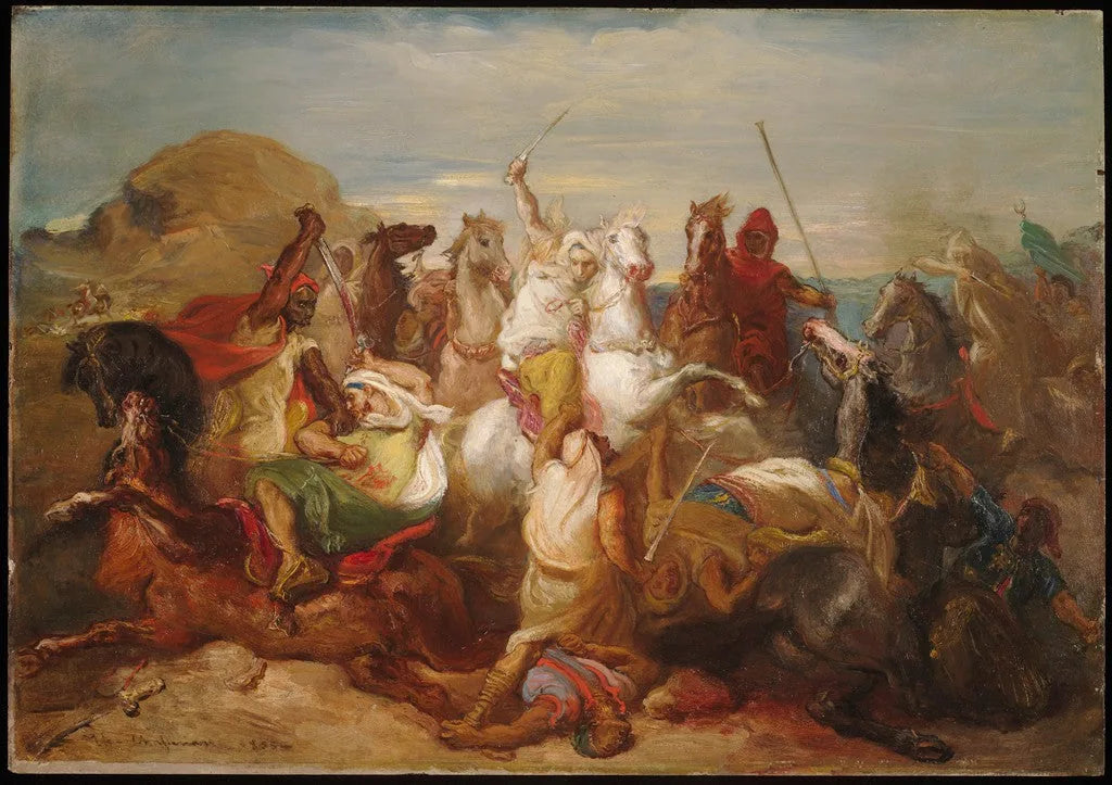 Combat de cavaliers arabes - Théodore Chassériau image 1 reproduction d’œuvre d’art à l’huile