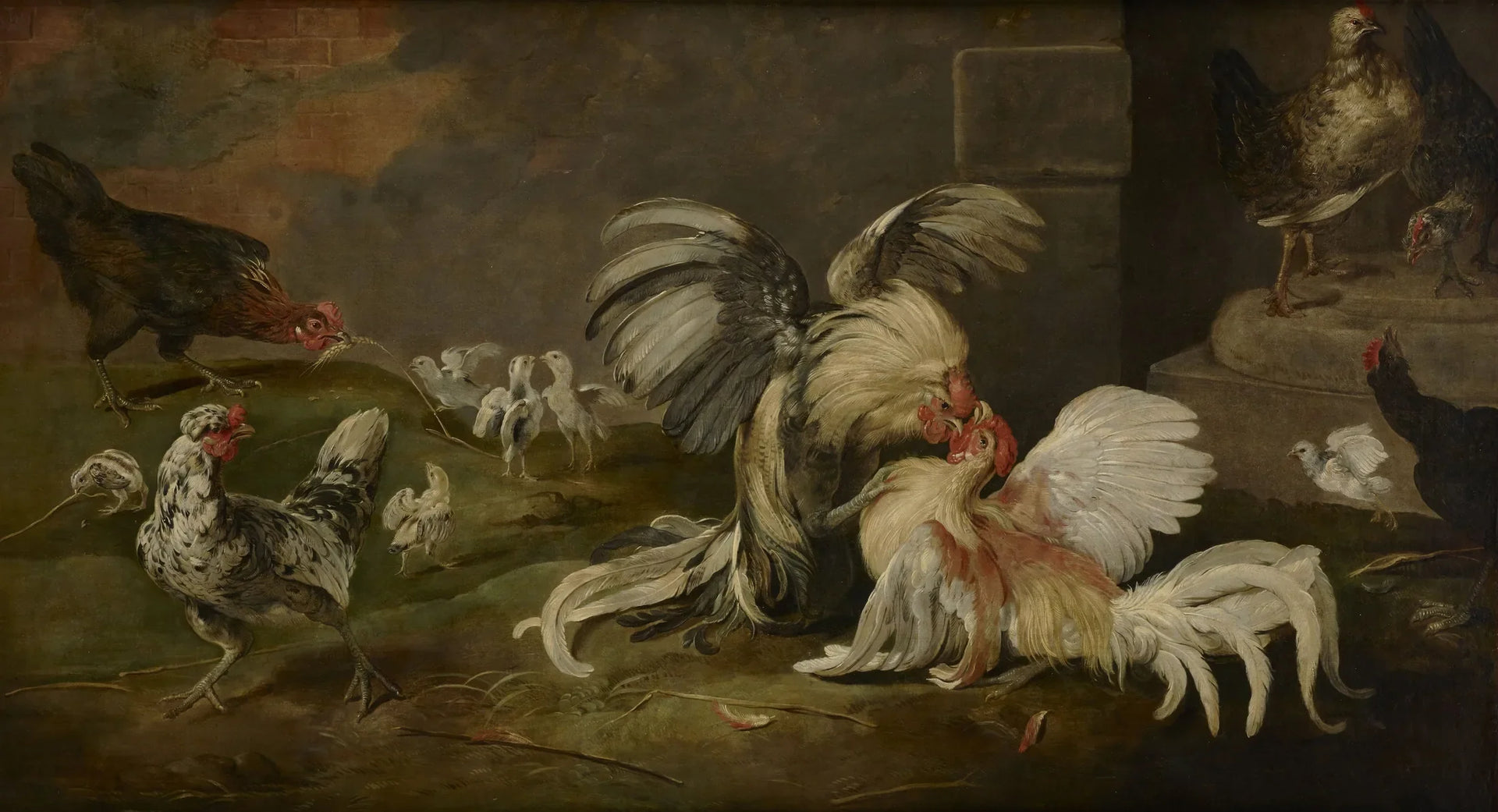 Combat de coqs dans la volaille - Frans Snyders image 1 copie peinte à la main à l’huile