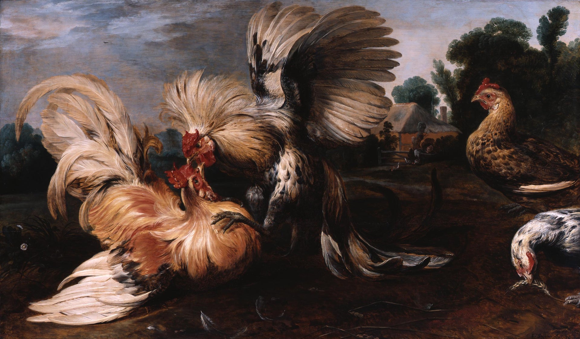 Combat de coqs - Frans Snyders image 1 reproduction d’œuvre d’art à l’huile