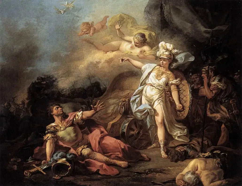 Combat de Mars contre Minerve - Jacques-Louis David image 1 reproduction de peinture à l’huile