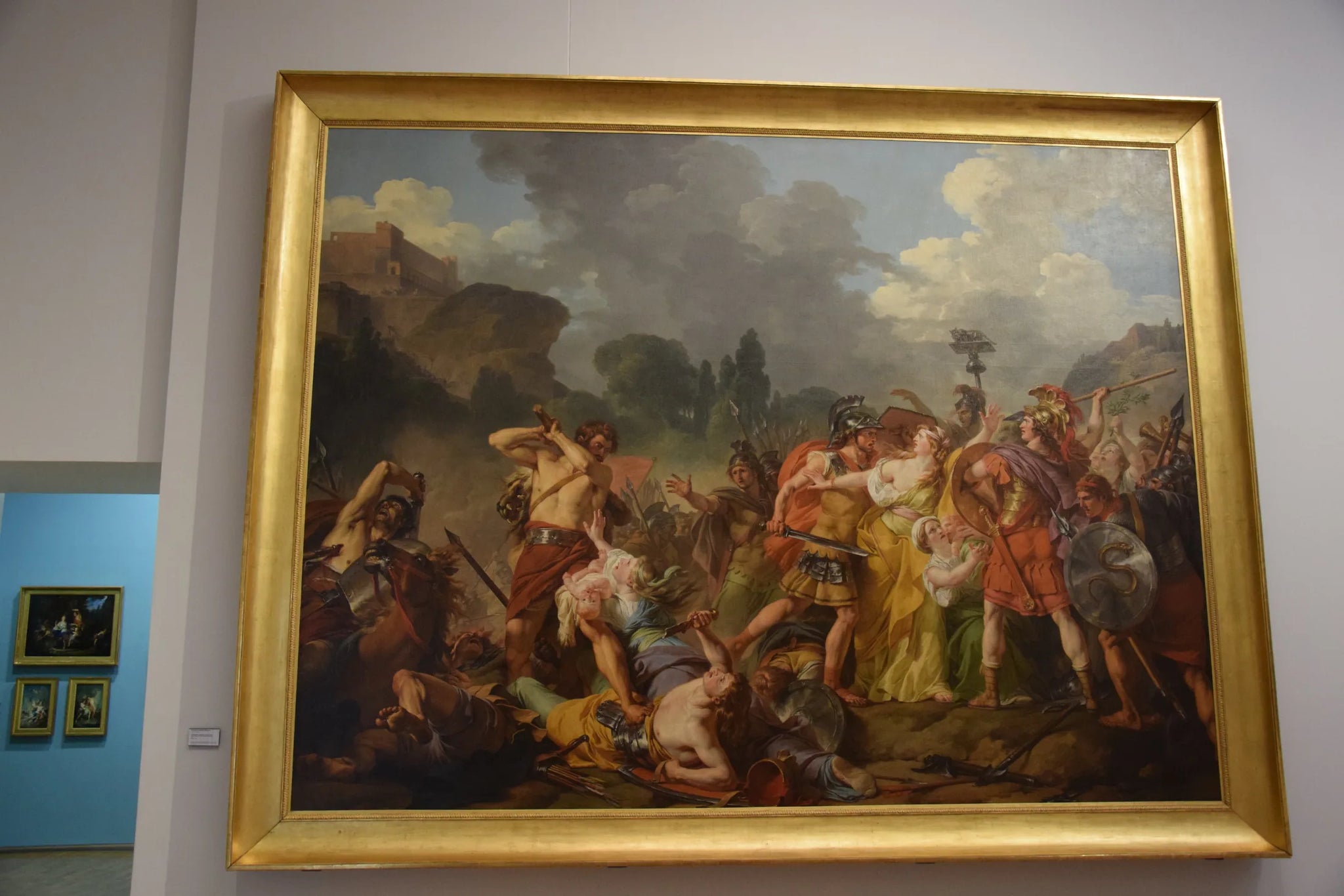 Combat des Romains et des Sabins, interrompu par les femmes Sabines - François-André Vincent image 1 copie de tableau peinte à la main