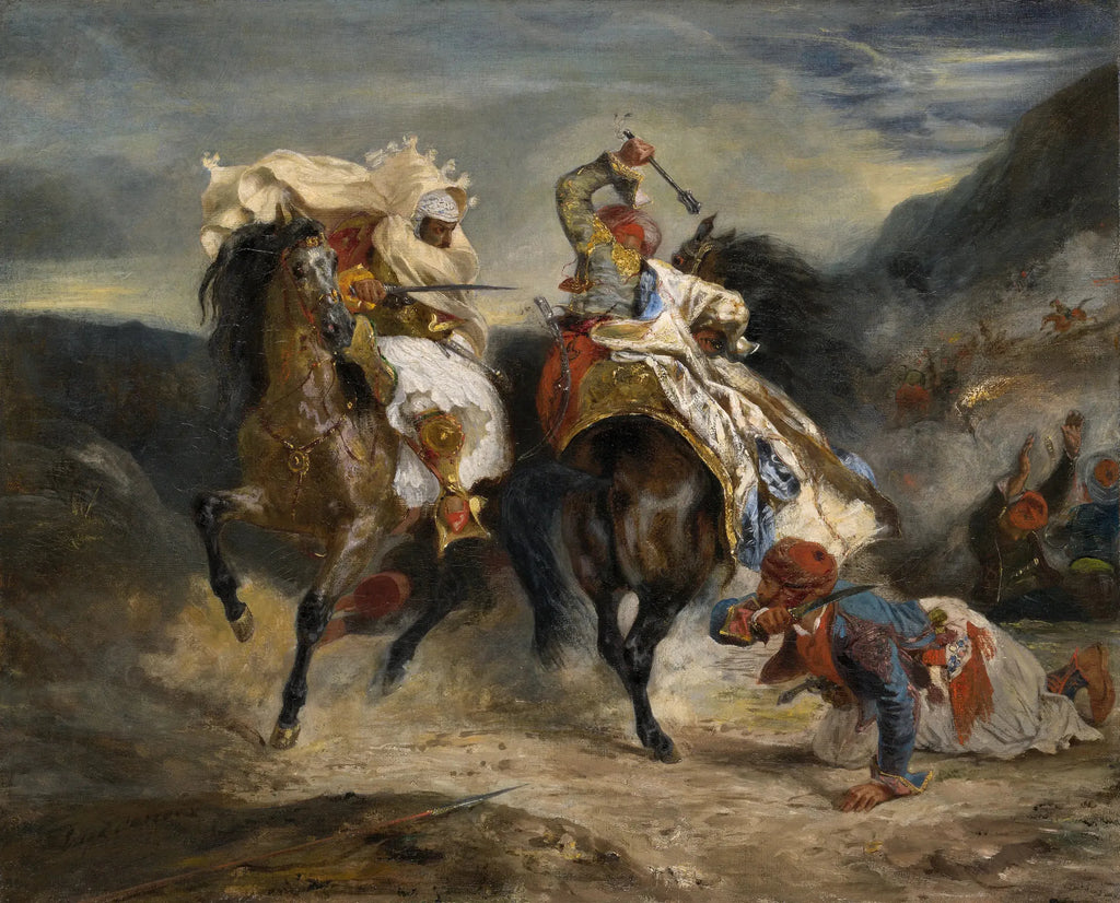 Combat du Giaour et Hassan - Eugène Delacroix image 1 reproduction de peinture à l’huile