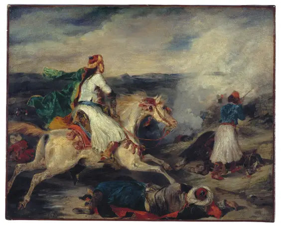 Combat du Giaour et du pacha - Eugène Delacroix image 1 tableau peint à l’huile sur toile