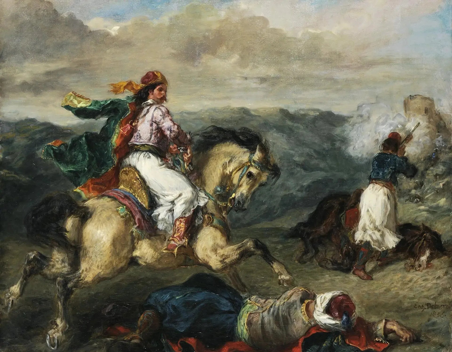 Combat entre Grecs et Turcs - Eugène Delacroix image 1 reproduction de peinture à l’huile