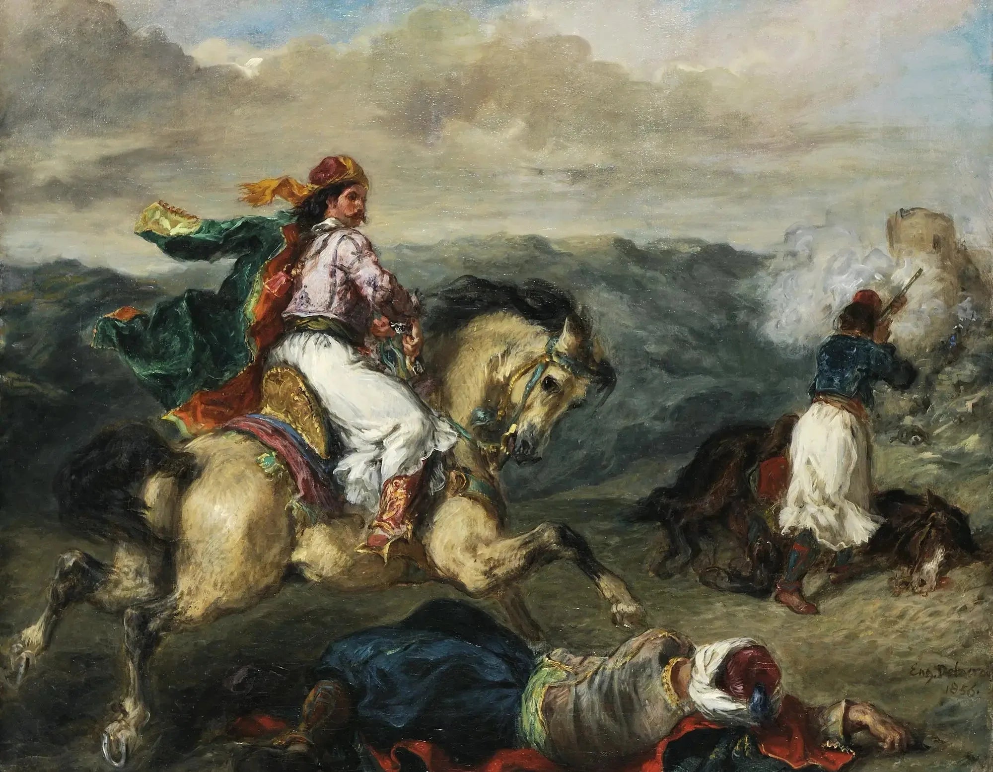 Combat entre Grecs et Turcs - Eugène Delacroix image 1 reproduction de peinture à l’huile