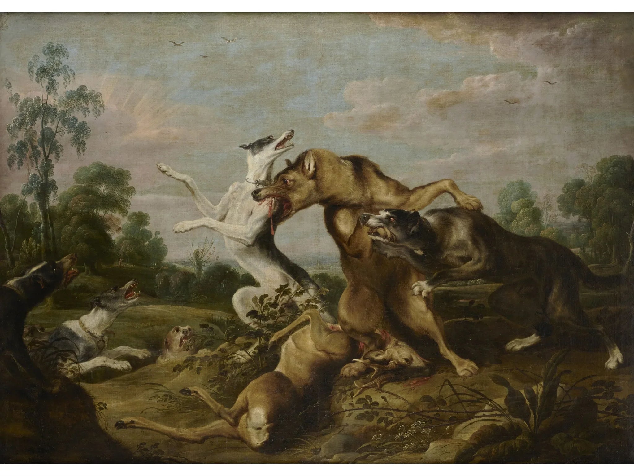Combat entre loups et chiens - Frans Snyders image 1 tableau peint à l’huile sur toile