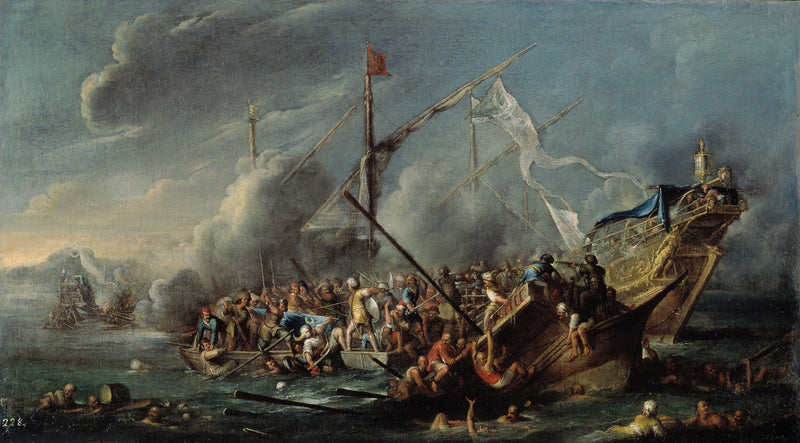Combat naval entre Espagnols et Turcs - Cornelis de Wael