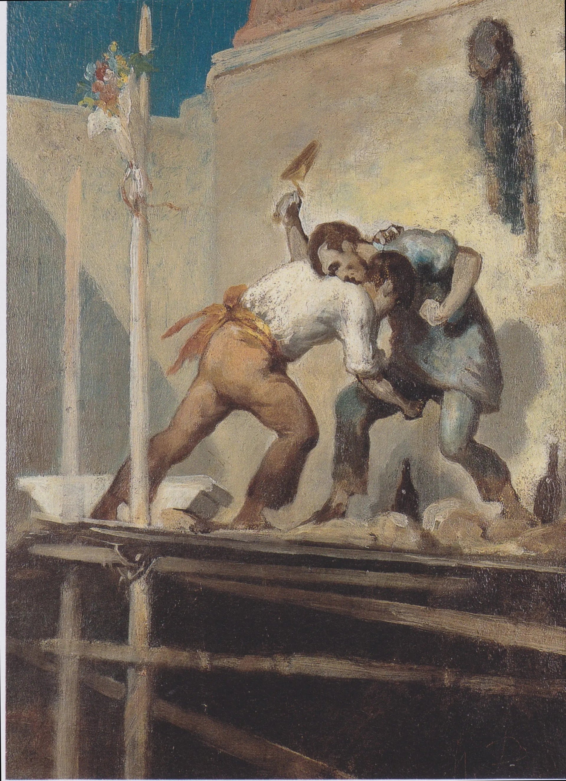 Combattre les maçons - Honoré Daumier image 1 reproduction de peinture à l’huile