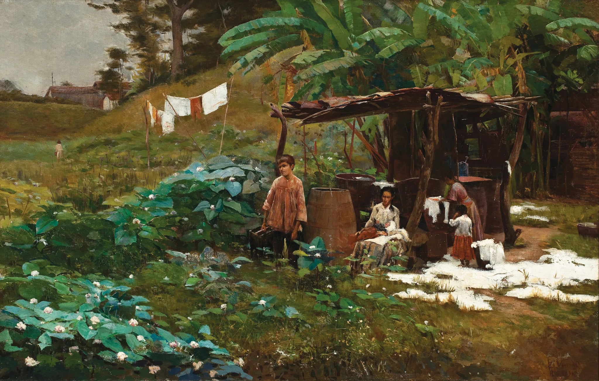 Comme les laveuses - Eliseu Visconti image 1 reproduction artisanale de tableau