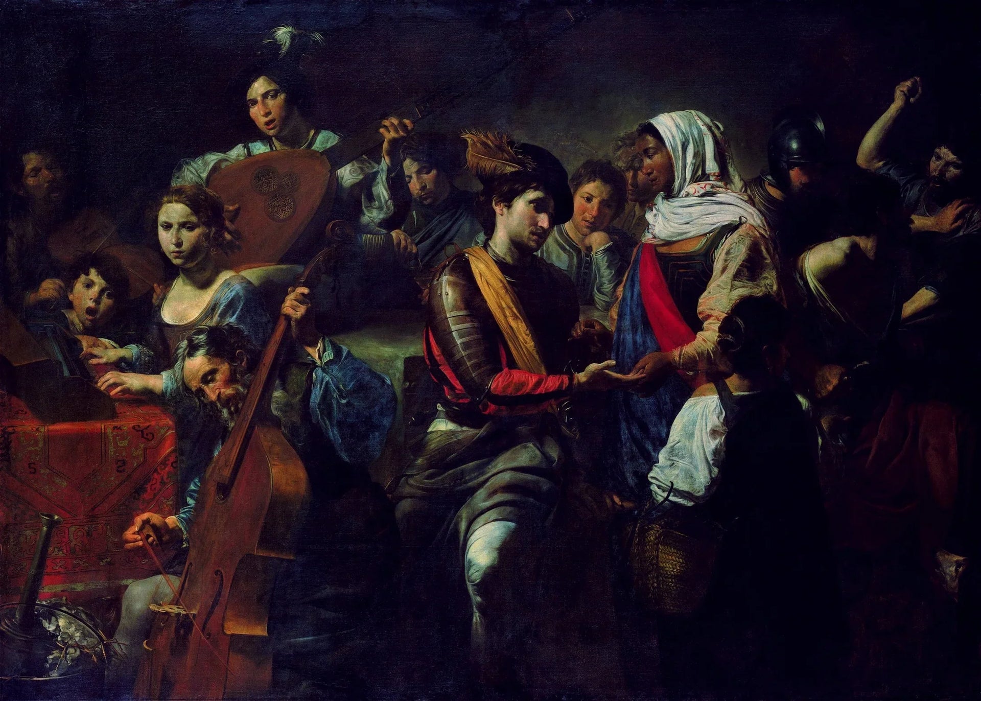 compagnie agréable avec une diseuse de bonne aventure - Valentin de Boulogne image 1 reproduction de peinture à l’huile