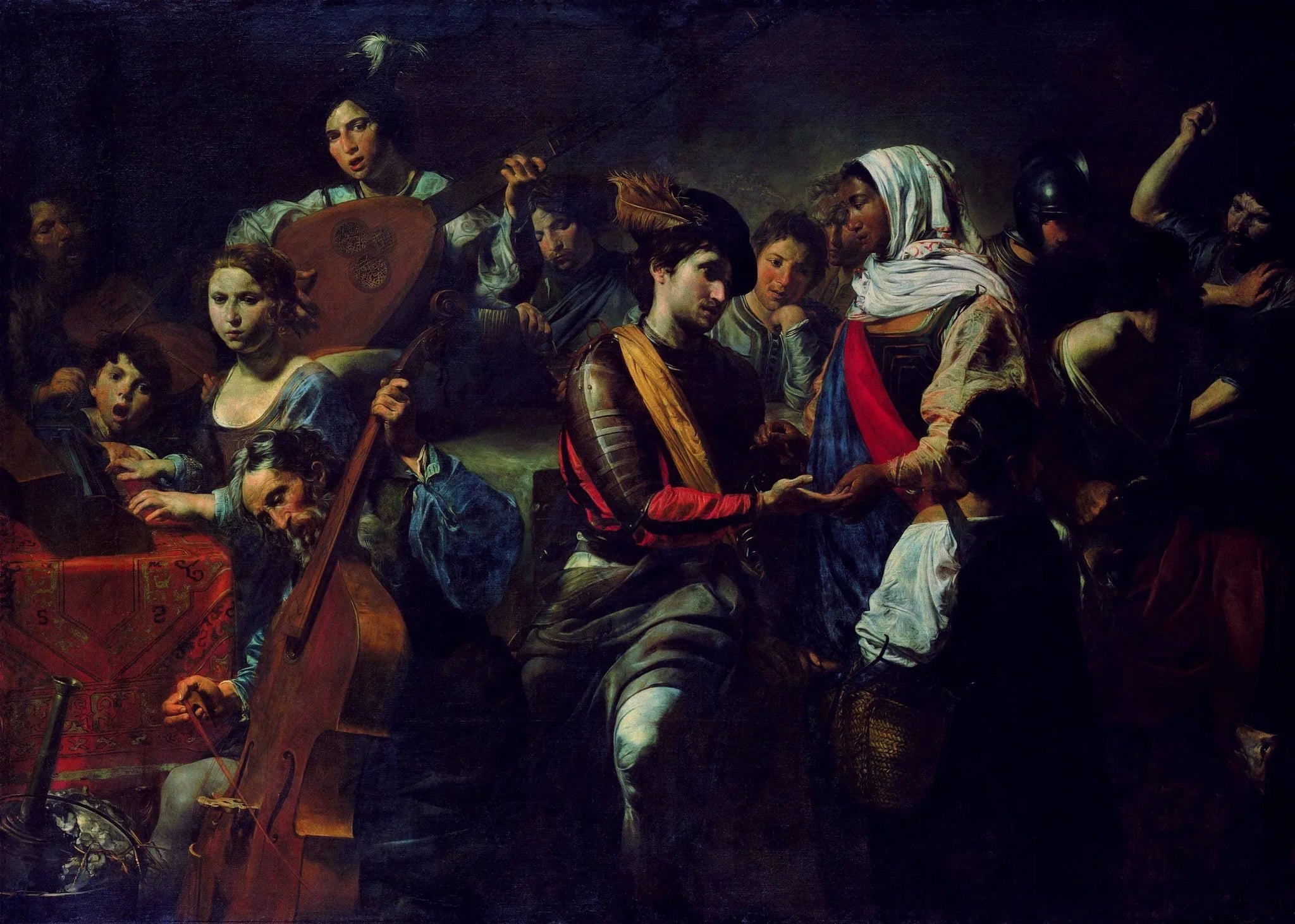 compagnie agréable avec une diseuse de bonne aventure - Valentin de Boulogne image 1 reproduction de peinture à l’huile