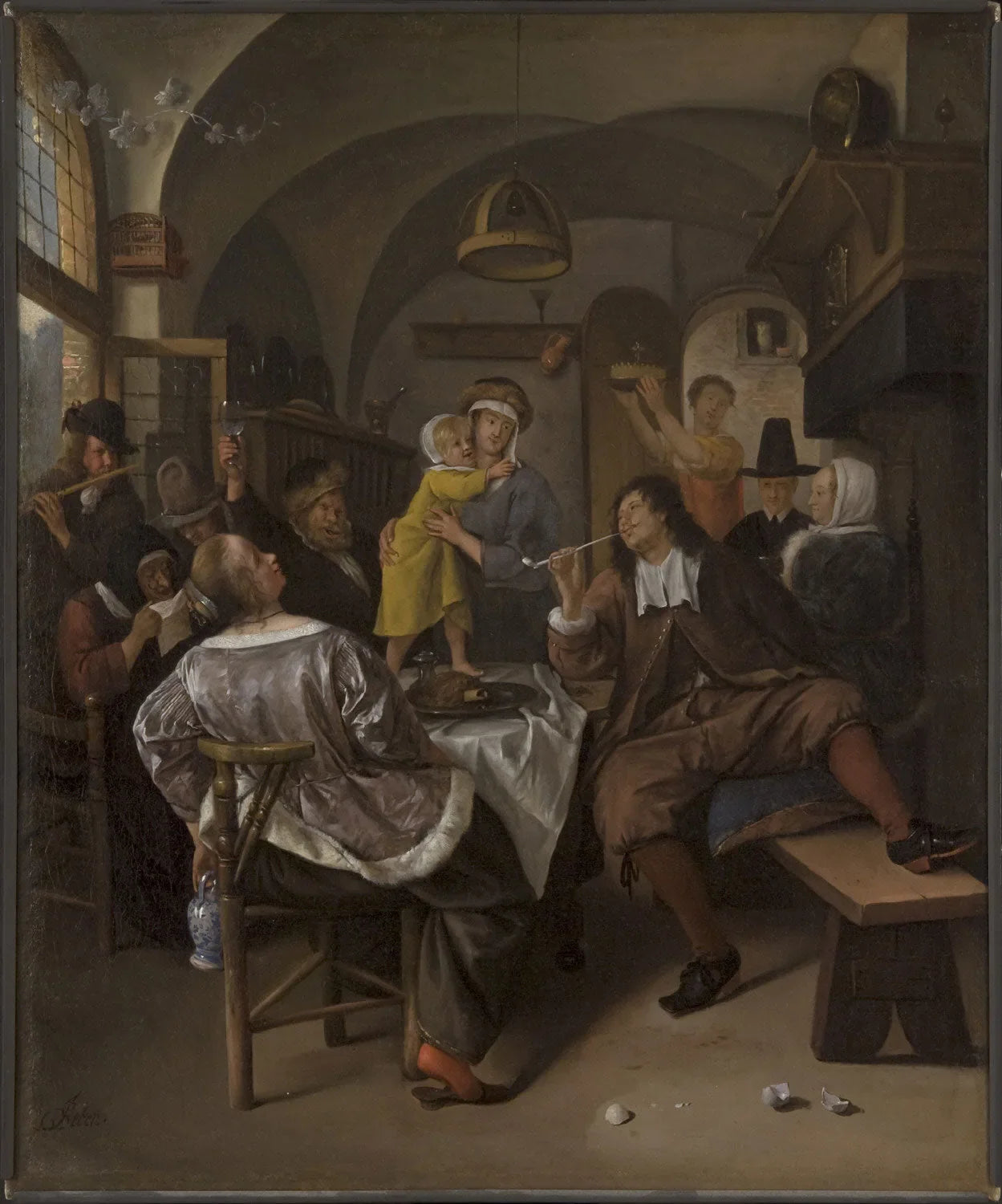 Compagnie joyeuse - Jan Steen image 1 reproduction de peinture à l’huile