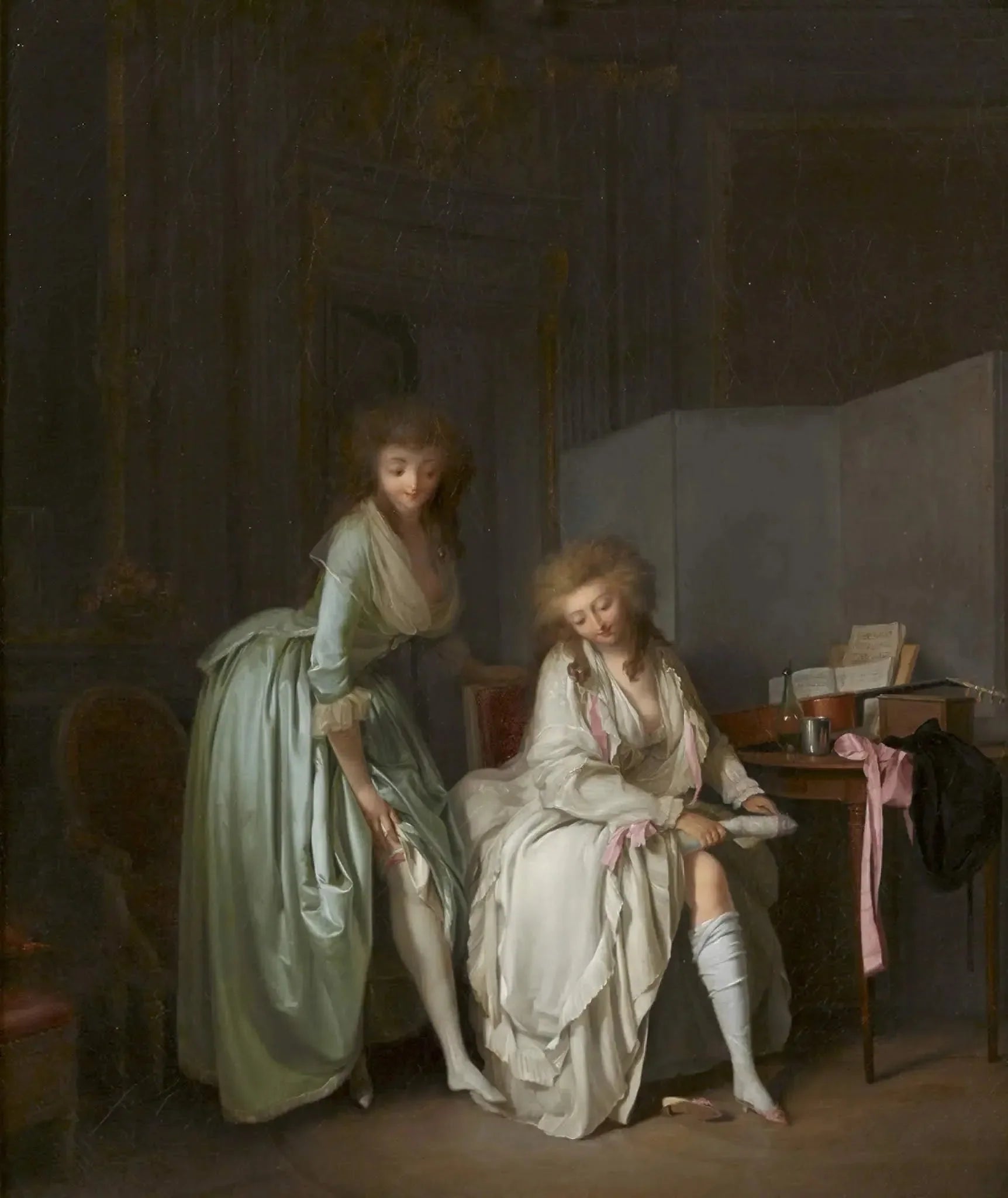 Comparaison des petits pieds - Louis-Léopold Boilly image 1 copie de tableau peinte à la main