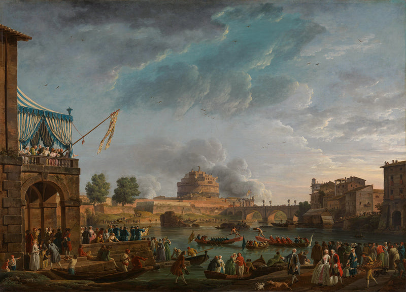 Une compétition sportive sur le Tibre - Joseph Vernet