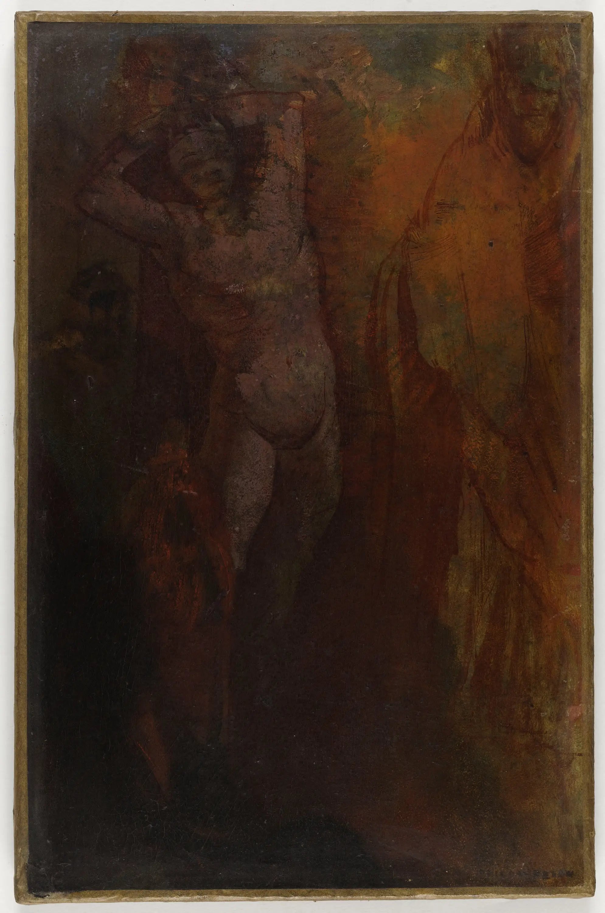 Composition à trois personnages (Flagellation ?) - Odilon Redon image 1 tableau peint à l’huile sur toile