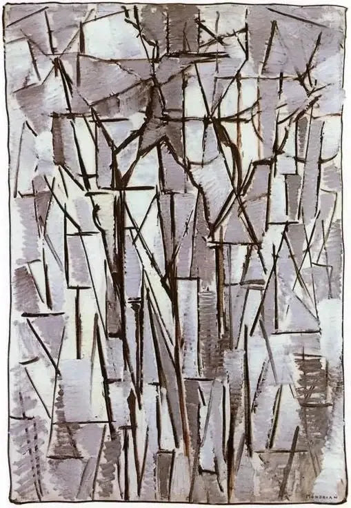 Composition Arbres II - Piet Mondrian image 1 reproduction artisanale de tableau