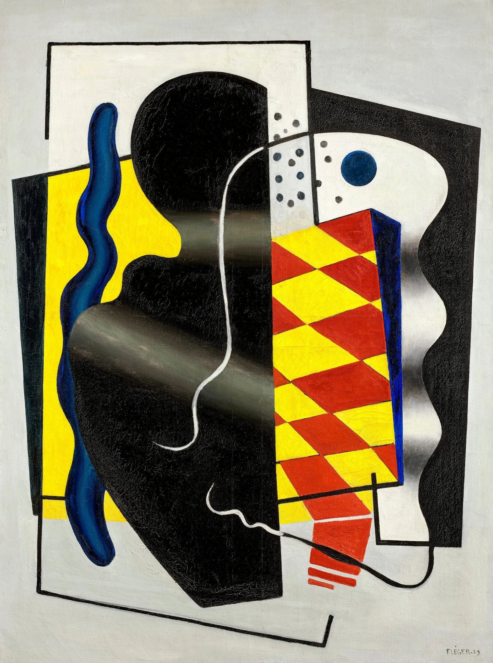 Composition au damier (Composition jaune et noir) - Fernand Léger image 1 tableau peint à l’huile sur toile
