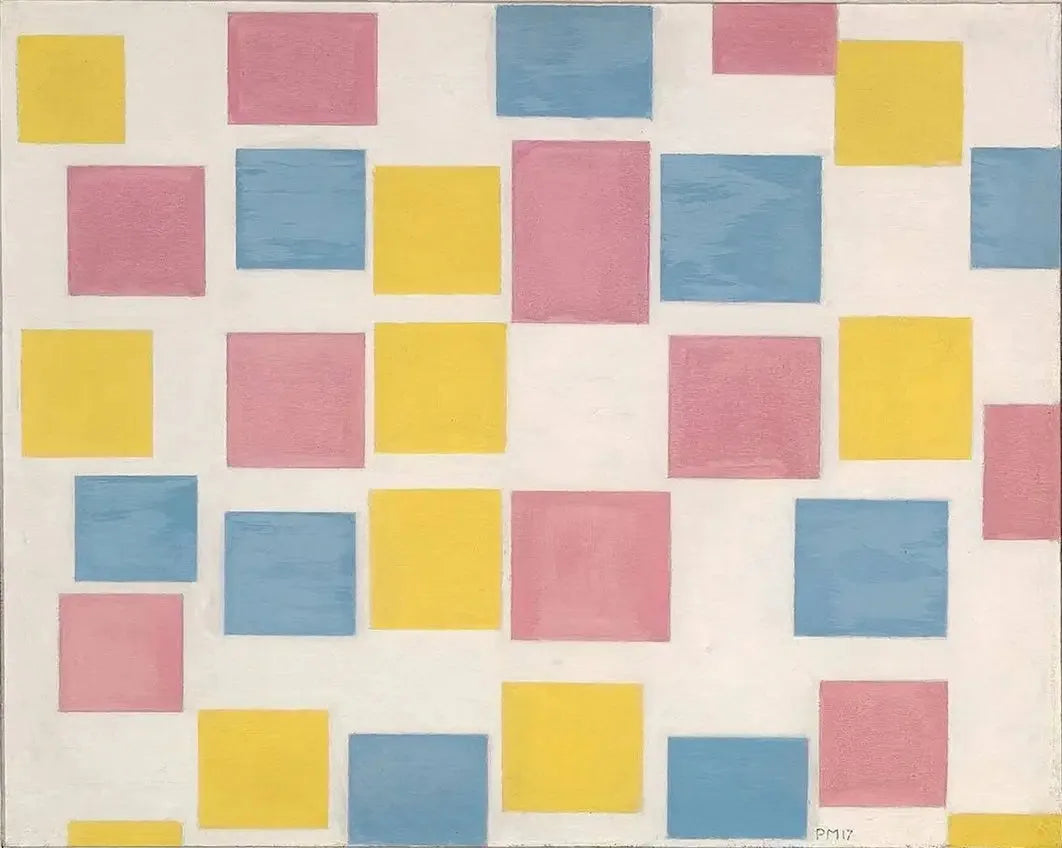 Composition avec champs de couleurs - Piet Mondrian image 1 reproduction artisanale de tableau