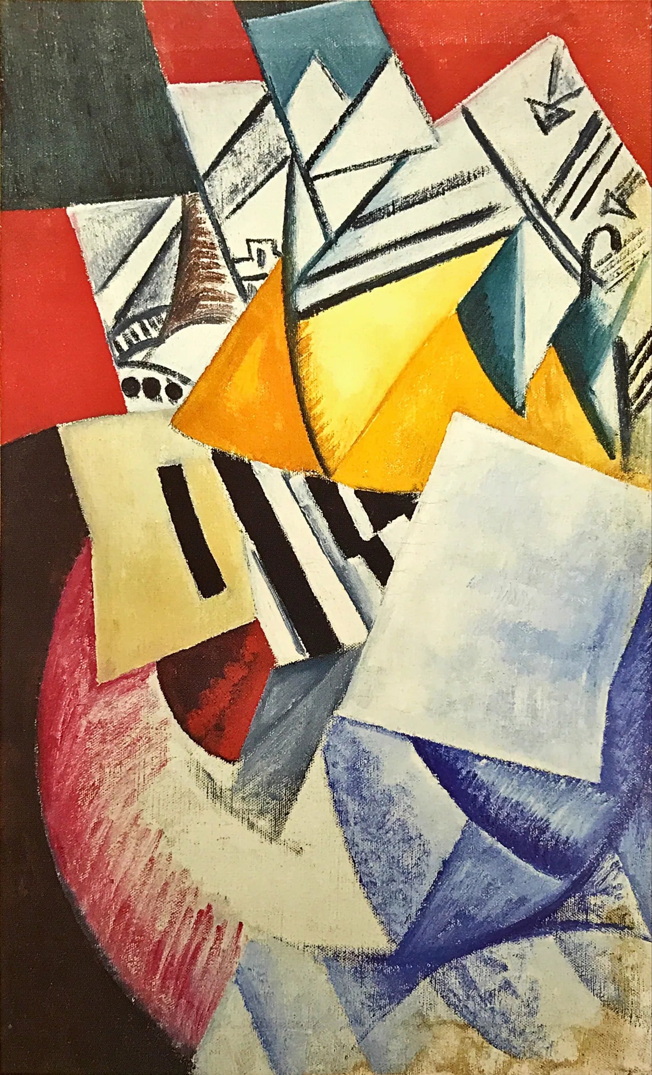 Composition avec des cartes - Olga Rozanova image 1 reproduction de peinture à l’huile