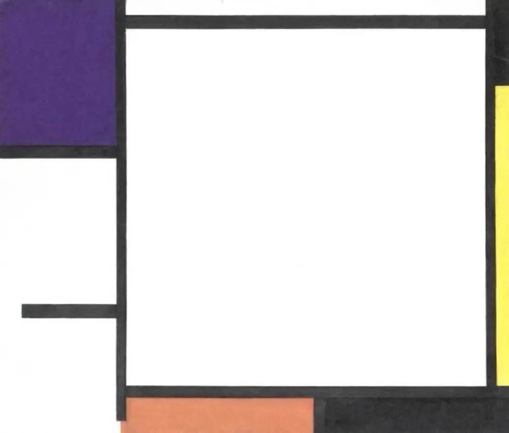 Composition avec du bleu, du noir, du jaune et du rouge - Piet Mondrian image 1 tableau peint à l’huile sur toile