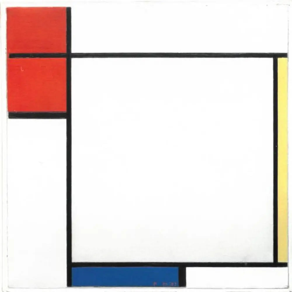 Composition avec du rouge, du jaune et du bleu - Piet Mondrian image 1 reproduction artisanale de tableau