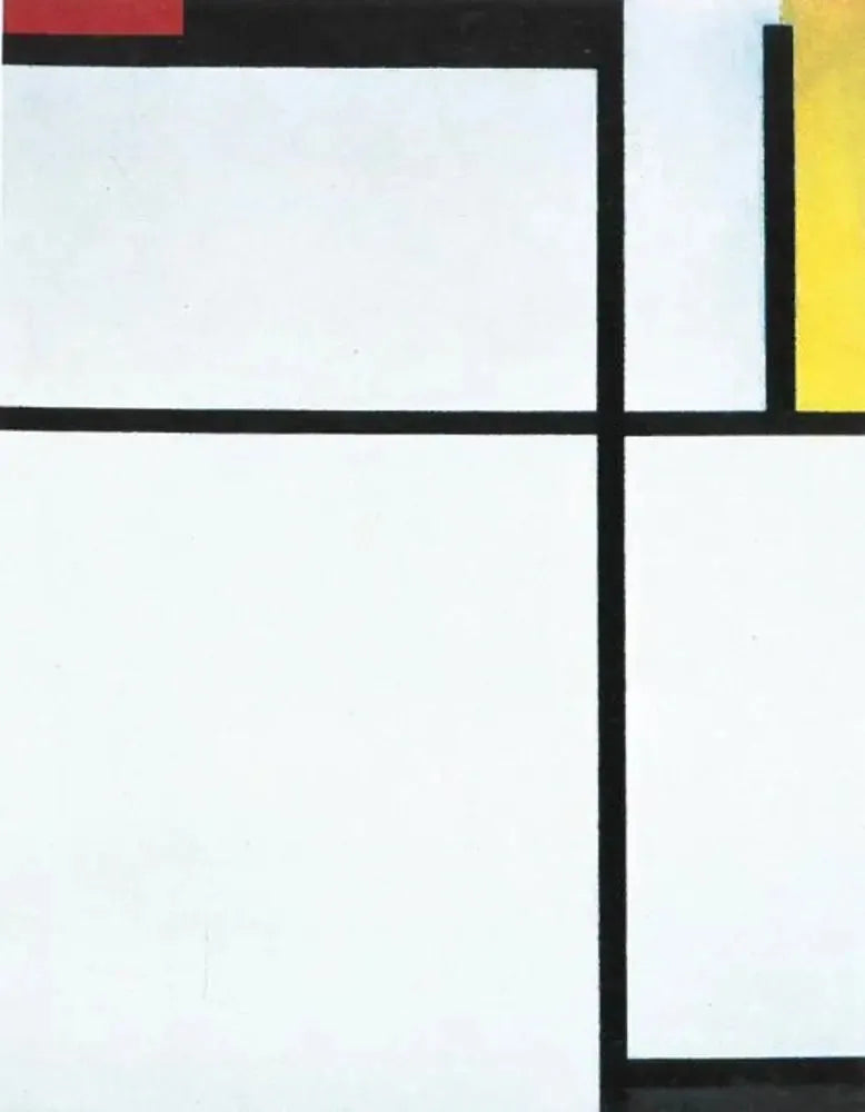 Composition avec du rouge, du noir, du jaune, du bleu et du gris - Piet Mondrian image 1 reproduction artisanale de tableau