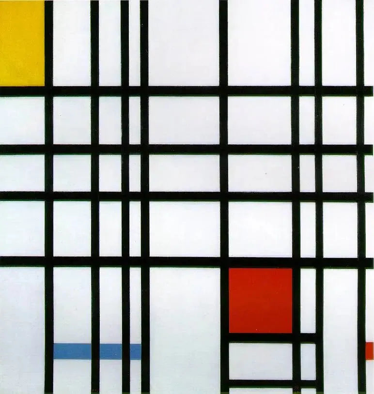 Composition avec jaune, bleu et rouge - Piet Mondrian image 1 reproduction artisanale de tableau