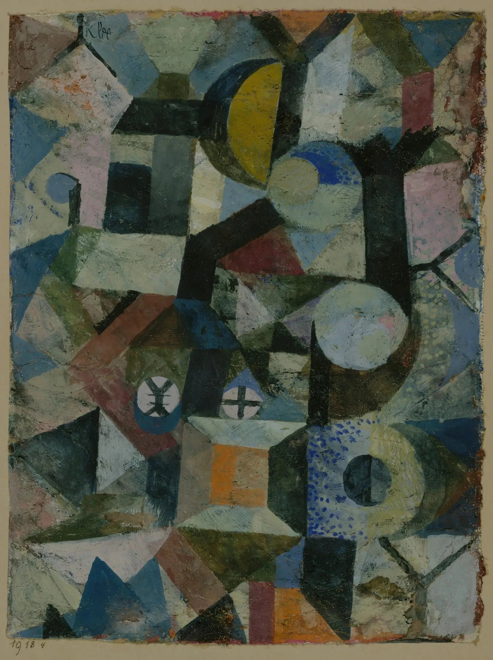 Composition avec la Demi-Lune Jaune et le Y - Paul Klee image 1 copie peinte à la main à l’huile