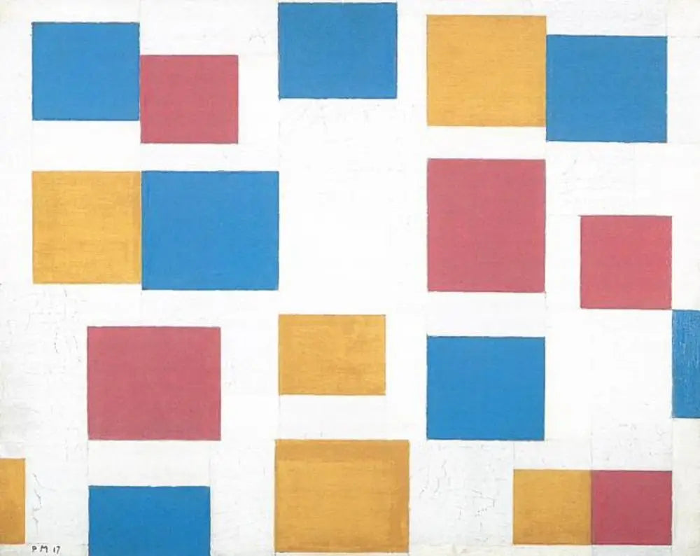 Composition avec plans de couleurs 4 - Piet Mondrian image 1 copie peinte à la main à l’huile