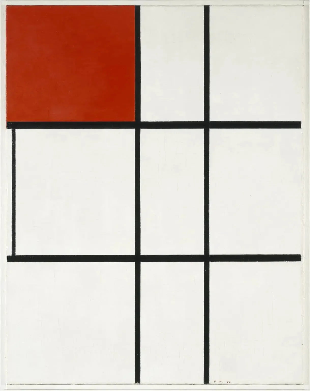 Composition B (n° II) avec rouge - Piet Mondrian image 1 reproduction de peinture à l’huile