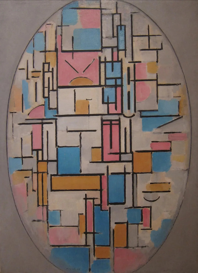 Composition dans un ovale avec des plans de couleur 1 - Piet Mondrian