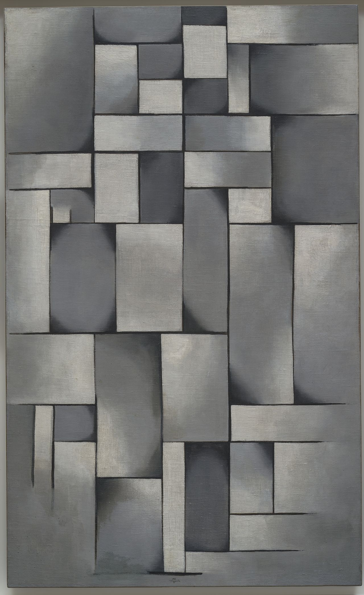 Composition en gris (temps de ragtime) - Theo van Doesburg image 1 copie peinte à la main à l’huile