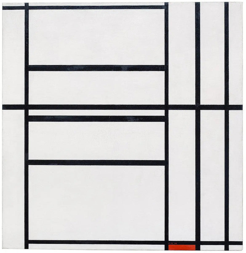 Composition n° 1 avec gris et rouge 1938 / Composition avec rouge 1939 - Piet Mondrian