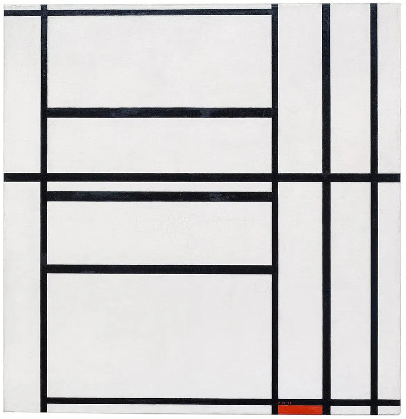 Composition n° 1 avec gris et rouge 1938 / Composition avec rouge 1939 - Piet Mondrian