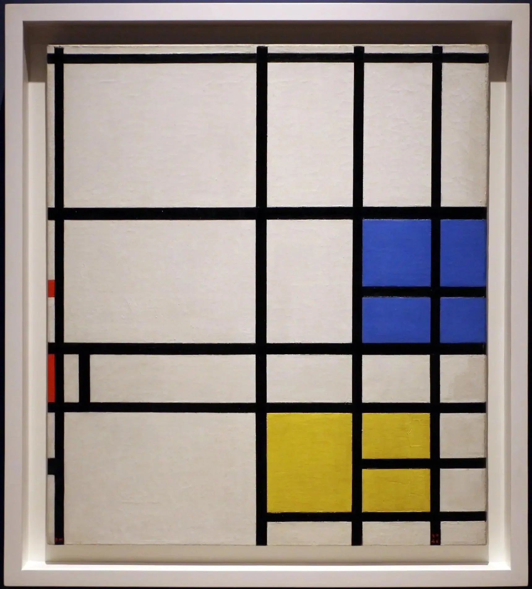 Composition n° 11, 1940-42--LONDRES, avec bleu, rouge et jaune - Piet Mondrian image 1 reproduction de peinture à l’huile